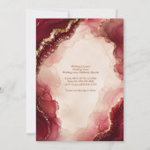 Invitation Mariage en marbre Ruby Burgundy Agate Luxe (Dos)