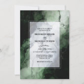 Invitation Mariage en marbre vert (Devant)