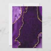 Invitation Mariage en marbre violet et or Agate (Dos)