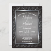 Invitation Mariage en métal gris foncé (Devant)