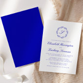 Invitation Mariage en monogramme de couronne de Royal Blue Sc