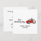 Invitation Mariage en moto et side-car (Devant / Derrière)
