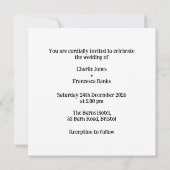 Invitation Mariage en moto et side-car (Dos)