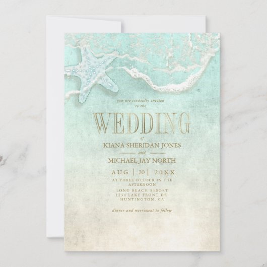 Invitation Mariage en mousse de mer ID837 (Devant)