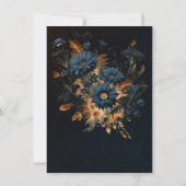 Invitation Mariage en noir bleu et or en bois de glam rustiqu (Dos)