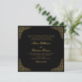 Invitation mariage en or noir (Debout devant)