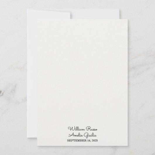 Invitation Mariage en papier laqué velours en tissu satiné ri (Dos)