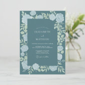 Invitation Mariage en Pétales d'Acier Ardoise (Debout devant)