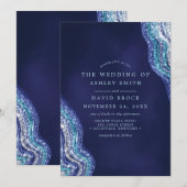 Invitation Mariage en Pierre précieuse de Géode d'Agate de Te (Devant / Derrière)