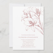 Invitation Mariage en plan rose Lily (Devant)