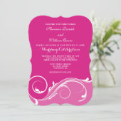 Invitation Mariage en rack rose chaud (Debout devant)