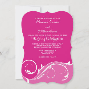 Invitation Mariage en rack rose chaud