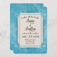 Mariage en relief turquoise avec coin fente