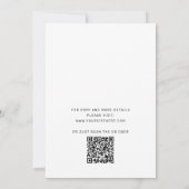 Invitation Mariage en script de typographie noir et blanc + Q (Dos)
