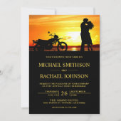 Invitation Mariage en silhouette romantique Couple de soleil (Devant)