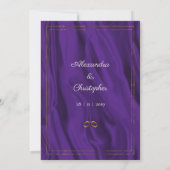 Invitation Mariage en soie violette et en or (Dos)