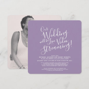 Invitation Mariage en streaming violet blanc