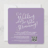 Invitation Mariage en streaming violet blanc (Devant)