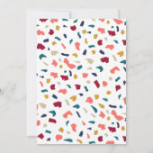 Invitation Mariage en terrazzo mosaïque de marbre corail bril (Dos)