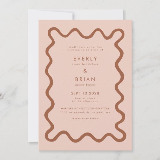 Invitation Mariage en terre cuite à main ironique (Devant)