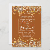 Invitation Mariage en terre cuite blanc Fleur sauvage jaune (Devant)