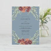 Invitation Mariage en terre cuite d'acier feuillu (Debout devant)