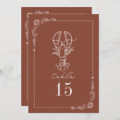 Invitation Mariage en terre cuite de homard rustique Numéro d (Devant / Derrière)