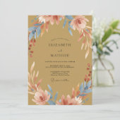 Invitation Mariage en terre cuite dorée peinte (Debout devant)