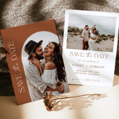 Invitation Mariage en terre cuite Enregistrer la date, Boho E