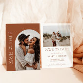 Invitation Mariage en terre cuite Enregistrer la date, Boho E
