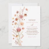 Invitation Mariage en terre cuite Fleur sauvage Boho (Devant)