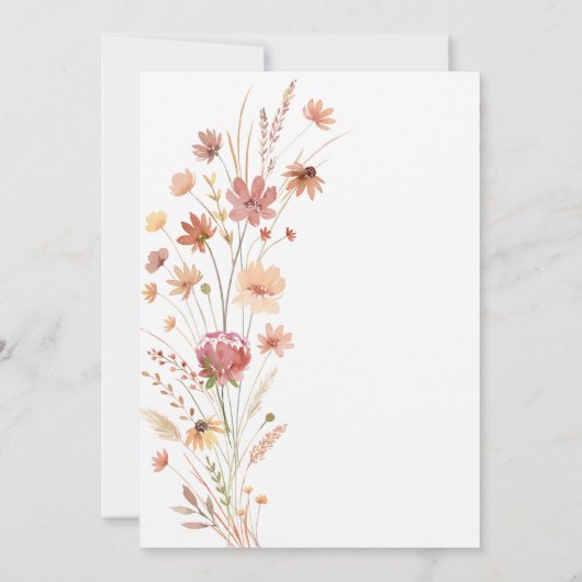 Invitation Mariage en terre cuite Fleur sauvage Boho (Dos)