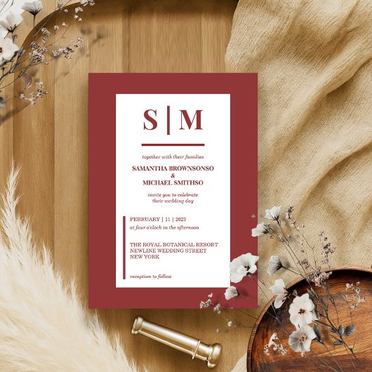 Invitation Mariage en terre cuite moderne