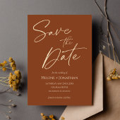 Invitation Mariage en terre cuite moderne Élégant Enregistrer