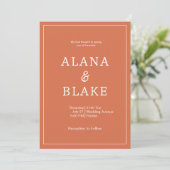 Invitation Mariage en terre cuite moderne et simple (Debout devant)