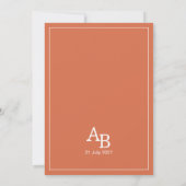 Invitation Mariage en terre cuite moderne et simple (Dos)