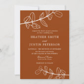 Invitation Mariage en terre cuite orange brûlée moderne (Devant)