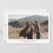 Invitation Mariage en terre cuite simple de rouille Photo (Dos)