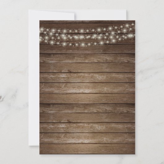 Invitation Mariage en tonneau rustique en bois avec fleurs bl (Dos)