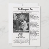 Invitation Mariage en toute simplicité dans un journal local  (Dos)