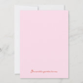 Invitation Mariage en verre blanc orange et rose à main (Dos)