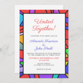 Invitation Mariage en verre coloré chic (Devant / Derrière)