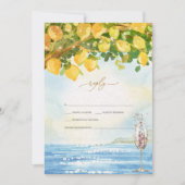 Invitation Mariage en verre de champagne Citrons Ocean RSVP (Devant)