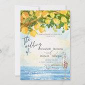 Invitation Mariage en verre de champagne de mer citron (Devant)