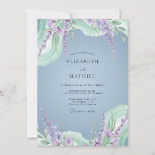 Invitation Mariage en Wisteria Lilac Acier