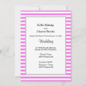 Invitation Mariage encadré rose/blanc (Devant)