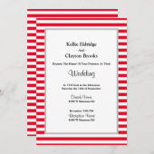 Invitation Mariage encadré rouge/blanc (Devant / Derrière)