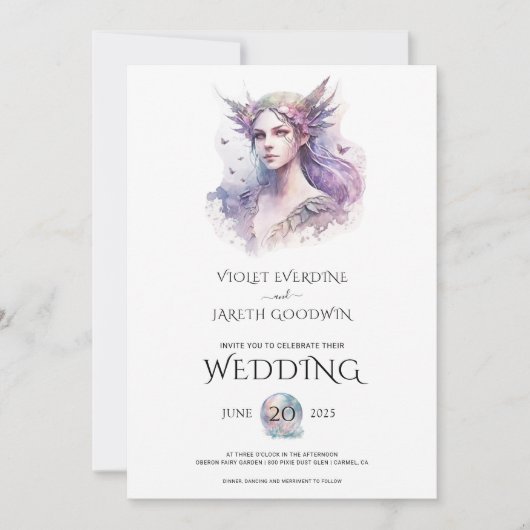 Invitation Mariage enchanté (Devant)
