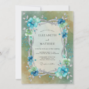 Invitation Mariage Enchanté Aqua Éthéré