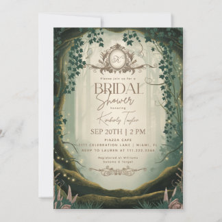 Invitation Mariage enchanté de conte de fées en forêt